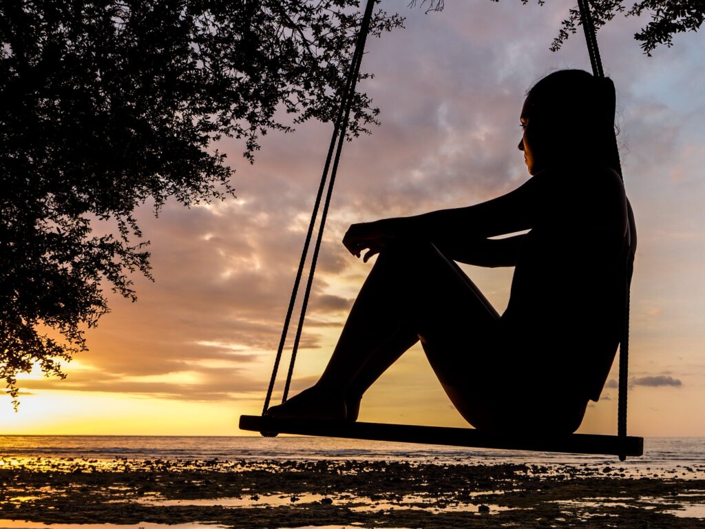 Woman relaxing looking after her mental wellbeing