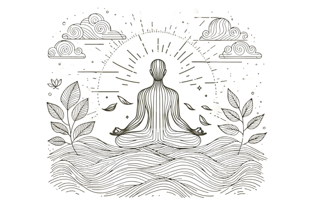 An illustration showing mindfulness is key if you want to learn to stop worrying