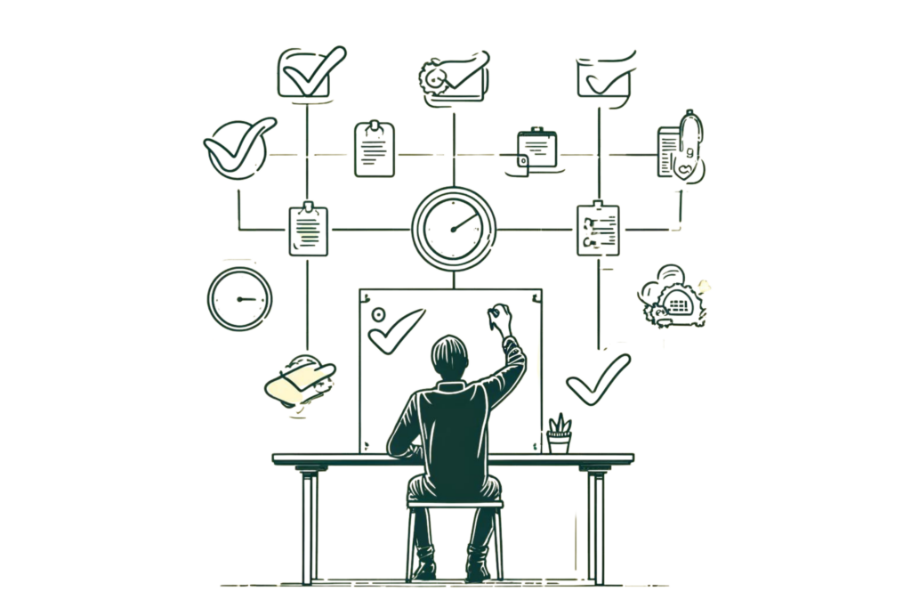 An illustration representing prioritising tasks is a great way to learn how to deal with pressure