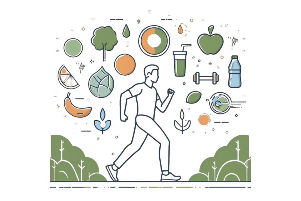 An illustration representing having healthy habits is great for dealing with pressure